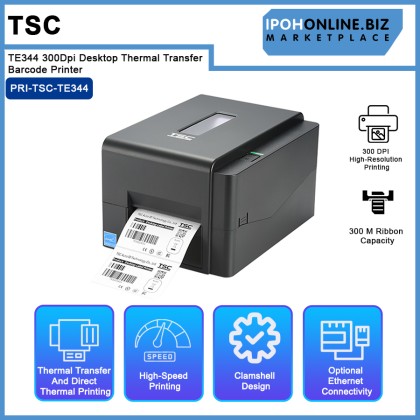 TSC TE344 300Dpi Desktop Thermal Transfer Barcode Printer